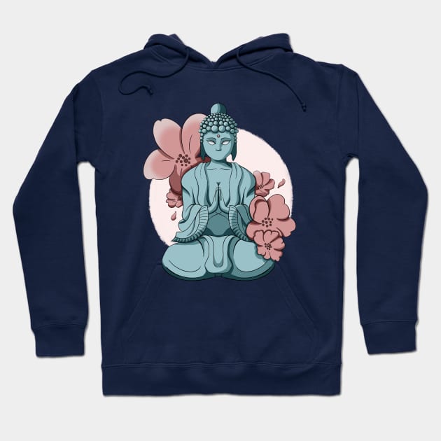 Floral buddha Hoodie by MerchBeastStudio